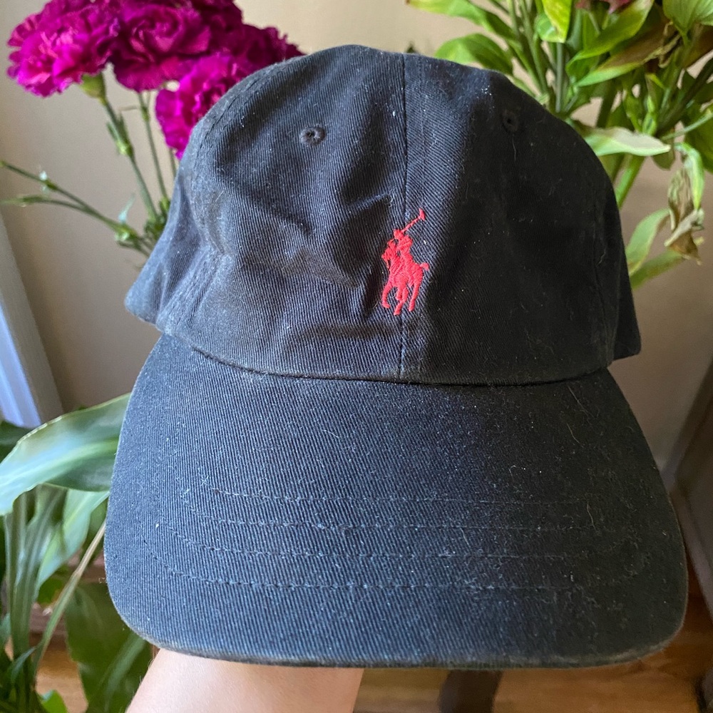 Black polo hat